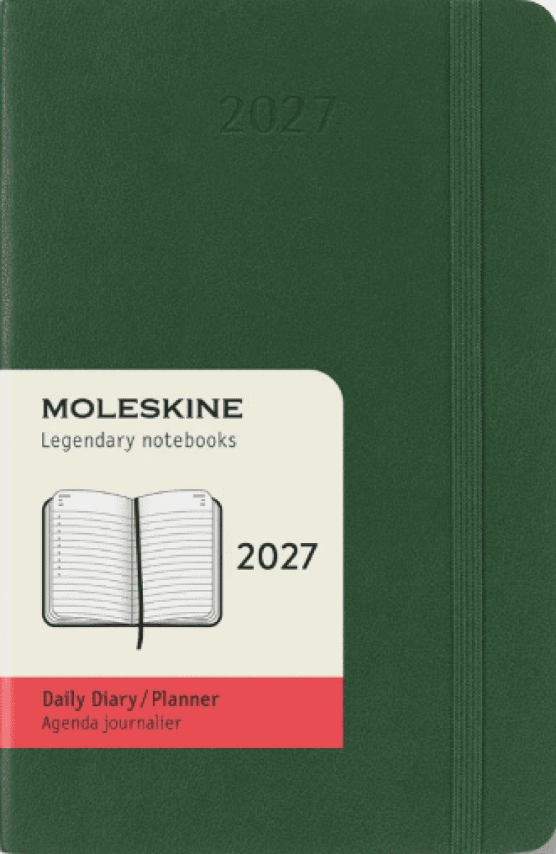 Diář MOLESKINE 2027 denní měkký tm. zelený S