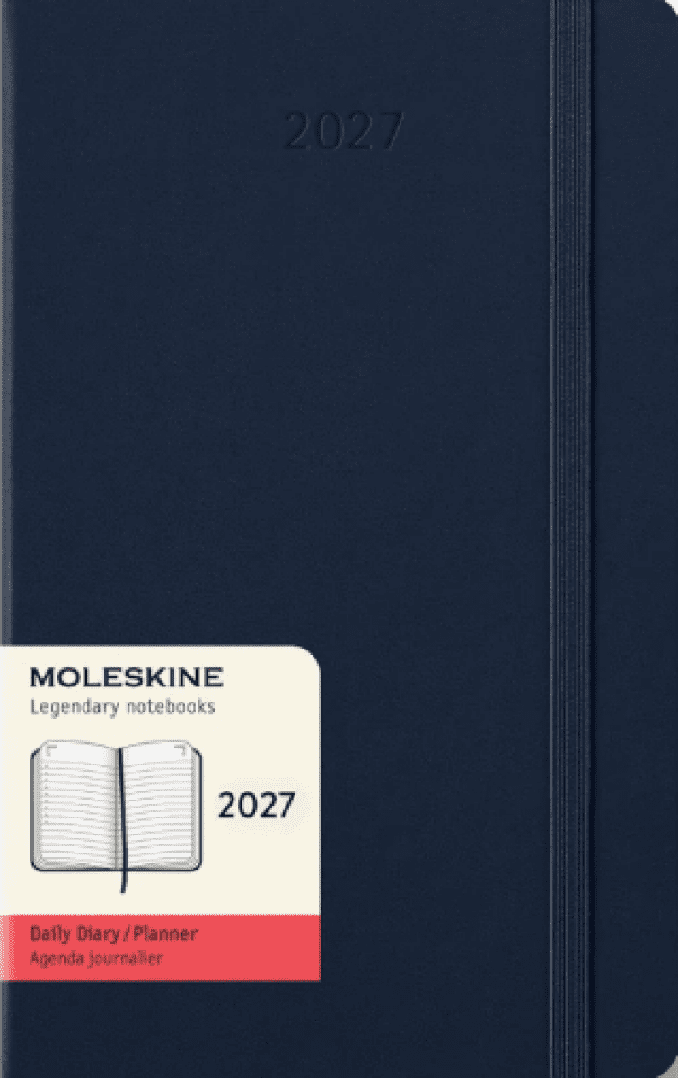 Diář MOLESKINE 2027 denní tvrdý modrý L