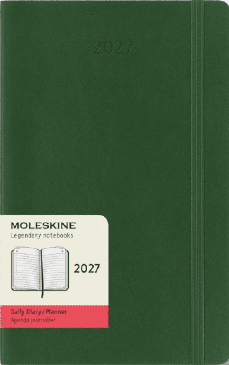 Diář MOLESKINE 2027 denní měkký tm.zelený L