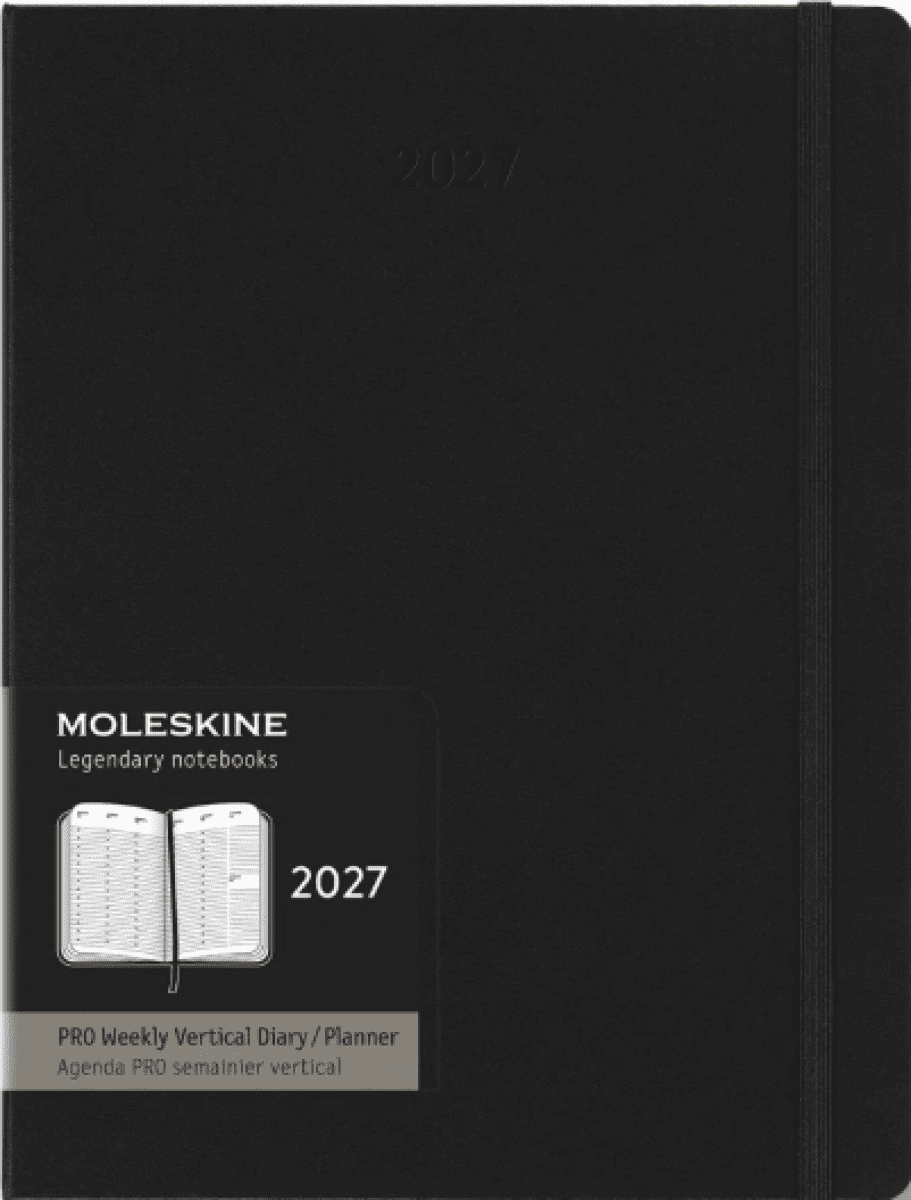 Diář MOLESKINE 2027 vertik.týden tvrdý PRO černýXL