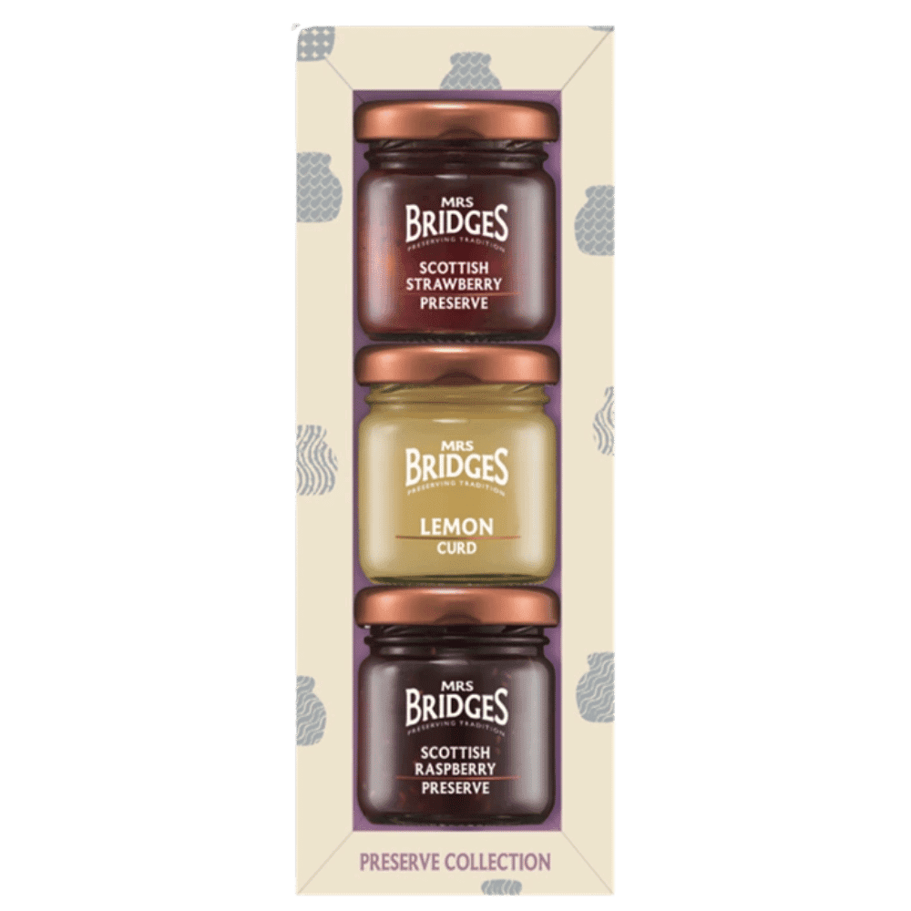 Mrs. Bridges Sada džemů (Jahoda, Malina, Citrónový krém) 126g GB