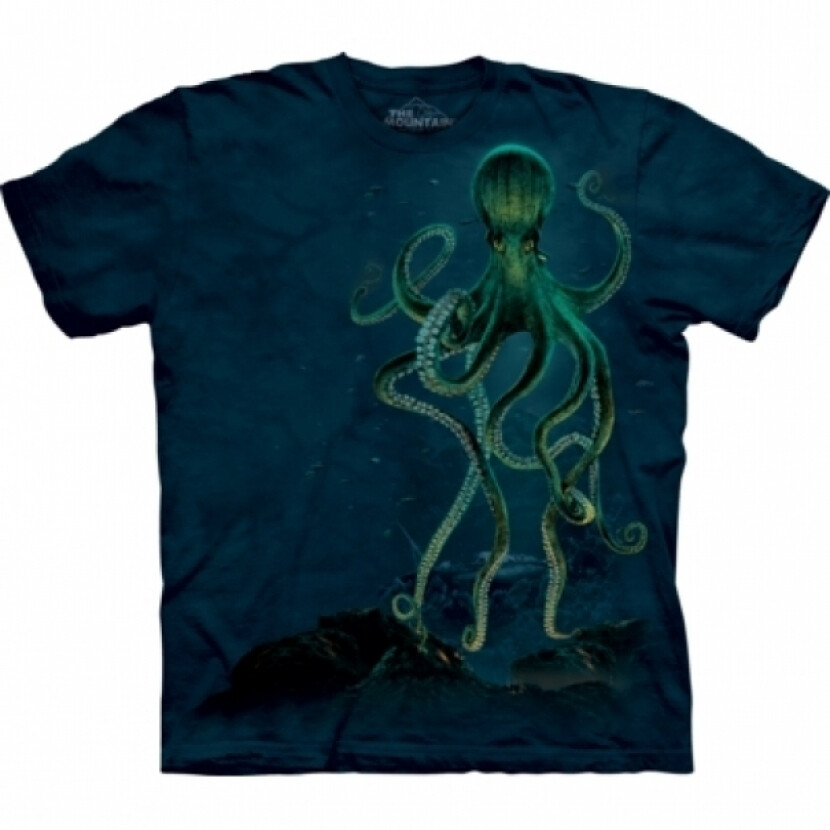 Tričko unisex The Mountain Octopus (chobotnice) - modré, L