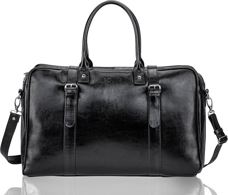 Pánská černá kožená taška SL16 BLACK Velikost: ONE SIZE
