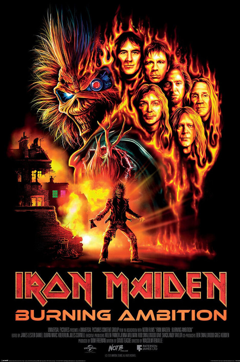 plakát IRON MAIDEN - BURNING AMBITION