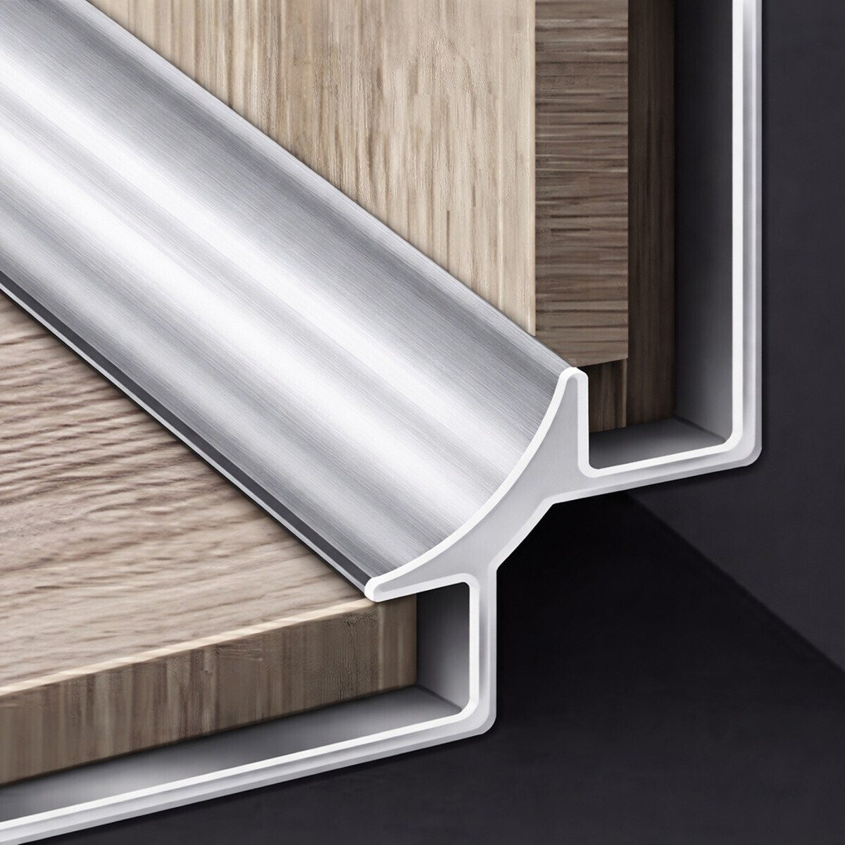 Profil vnitřní pro SPC panel na zeď silver 2,6 m, 2600mm, šedá, Egibi