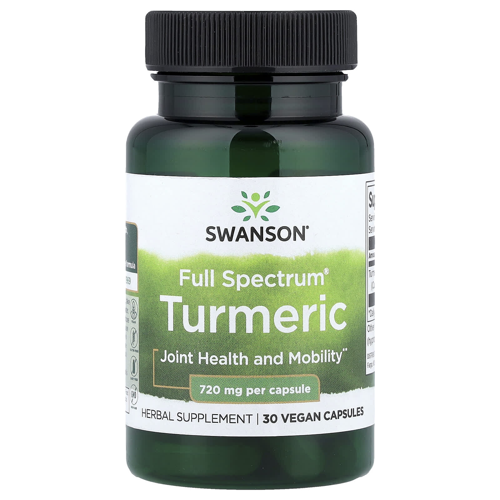 Swanson Full Spectrum Kurkuma, 720 mg, 30 veganských kapslí