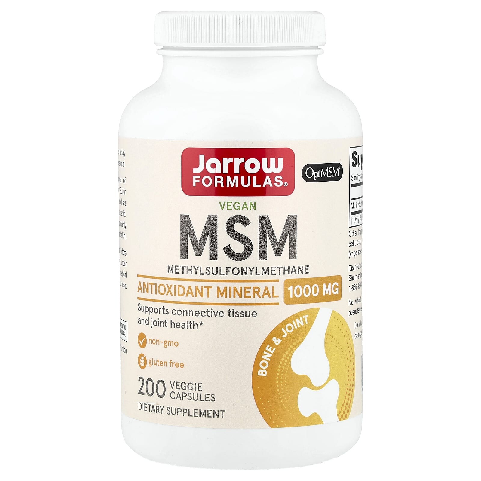 Jarrow Formulas MSM (methylsulfonylmethan), 1000 mg, 200 rostlinných kapslí