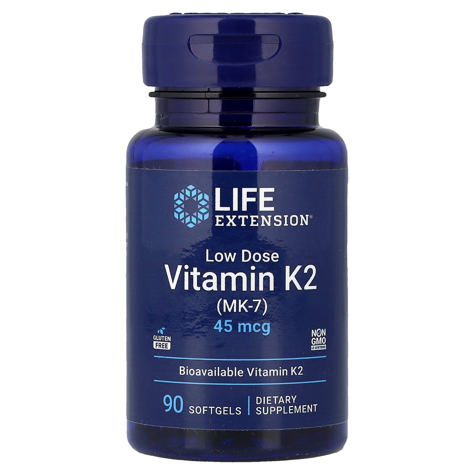 Life Extension Vitamin K2 (MK-7), 45 mcg, 90 softgelových kapslí
