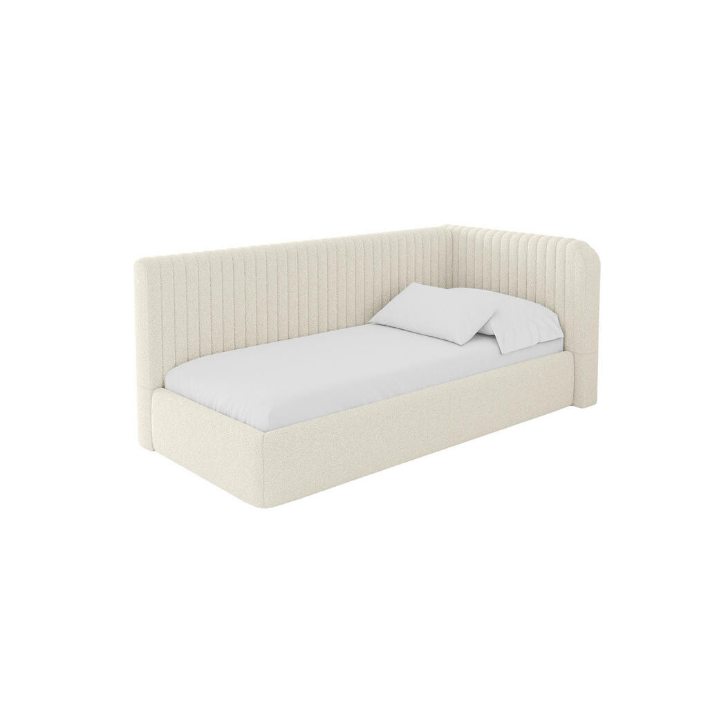 ALTDECOR JEDNOLŮŽKOVÁ POSTEL pro mládež s úložným prostorem a matrací H3/H4, vlevo - AURY 90x200 béžová