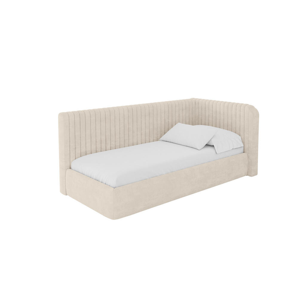 ALTDECOR JEDNOLŮŽKOVÁ POSTEL pro mládež s úložným prostorem, vlevo - AURY 80x200 béžová