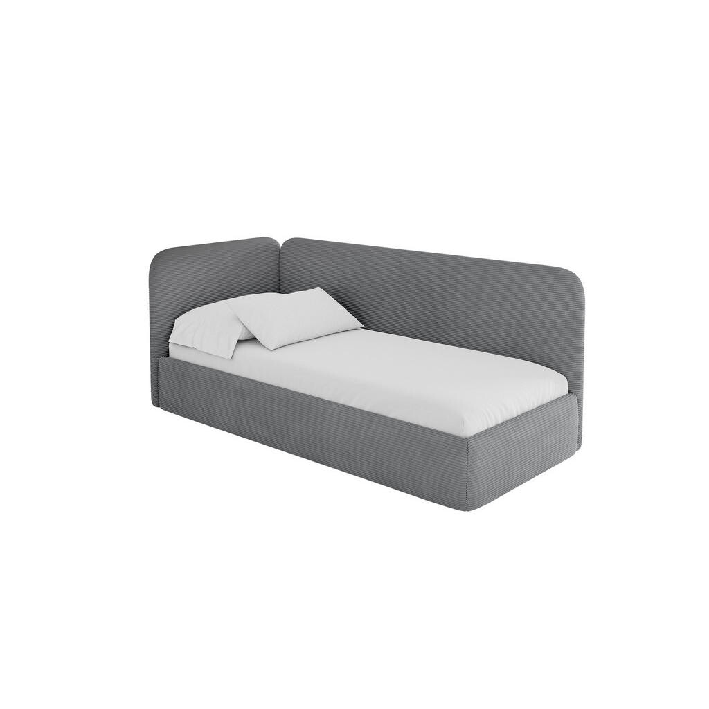 ALTDECOR JEDNOLŮŽKOVÁ POSTEL pro mládež s úložným prostorem, vpravo - ELSY 100x200 tmavě šedá