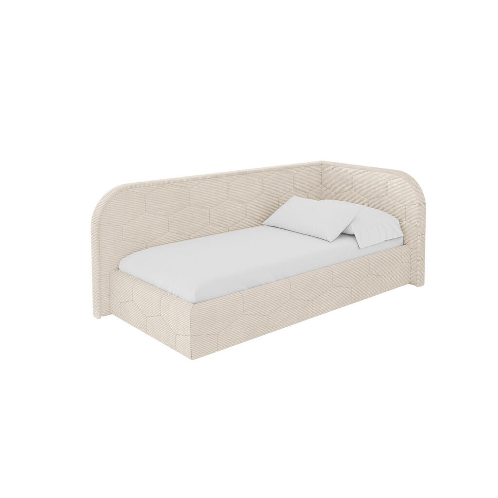 ALTDECOR JEDNOLŮŽKOVÁ POSTEL pro mládež s úložným prostorem a matrací H3/H4, vlevo - JAXY 80x200 béžová