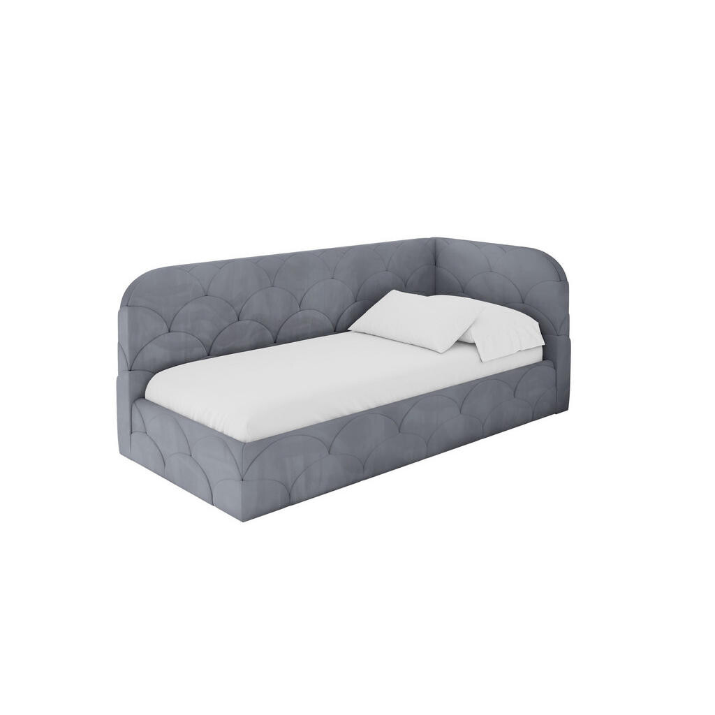 ALTDECOR JEDNOLŮŽKOVÁ POSTEL pro mládež s úložným prostorem a matrací H3/H4, vlevo - ELRY 80x200 šedá
