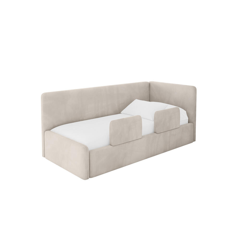 ALTDECOR JEDNOLŮŽKOVÁ POSTEL pro mládež s úložným prostorem a matrací H3/H4, vlevo - NORY 100x200 béžová