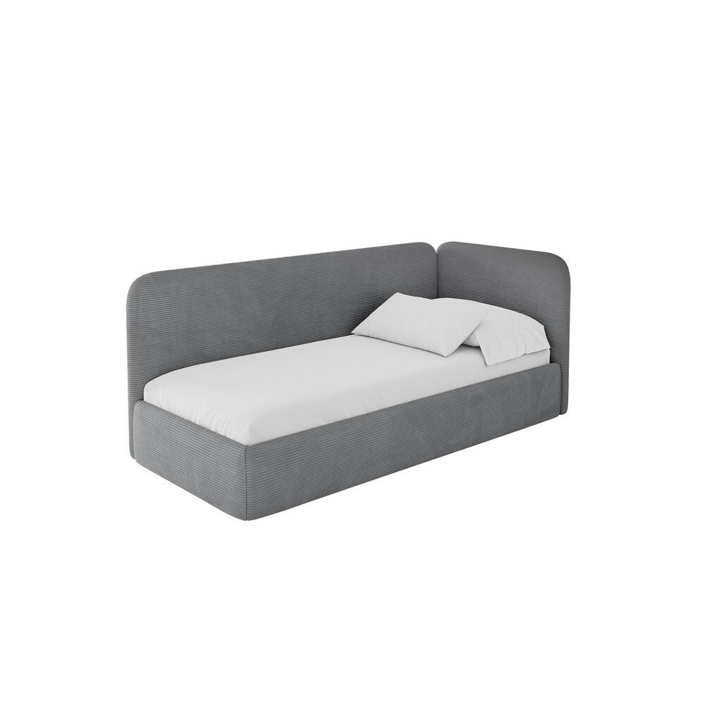 ALTDECOR JEDNOLŮŽKOVÁ POSTEL pro mládež s úložným prostorem, vlevo - ELSY 100x200 tmavě šedá