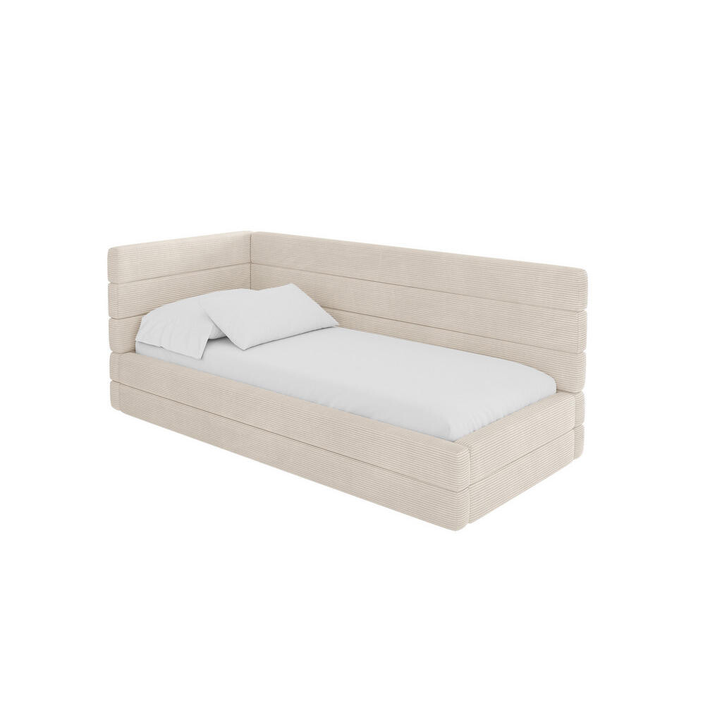 ALTDECOR JEDNOLŮŽKOVÁ POSTEL pro mládež s úložným prostorem, vpravo - BEMY 80x200 béžová