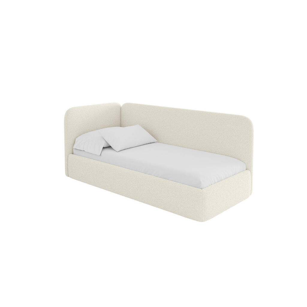 ALTDECOR JEDNOLŮŽKOVÁ POSTEL pro mládež s úložným prostorem a matrací H3/H4, vpravo - ELSY 90x200 béžová