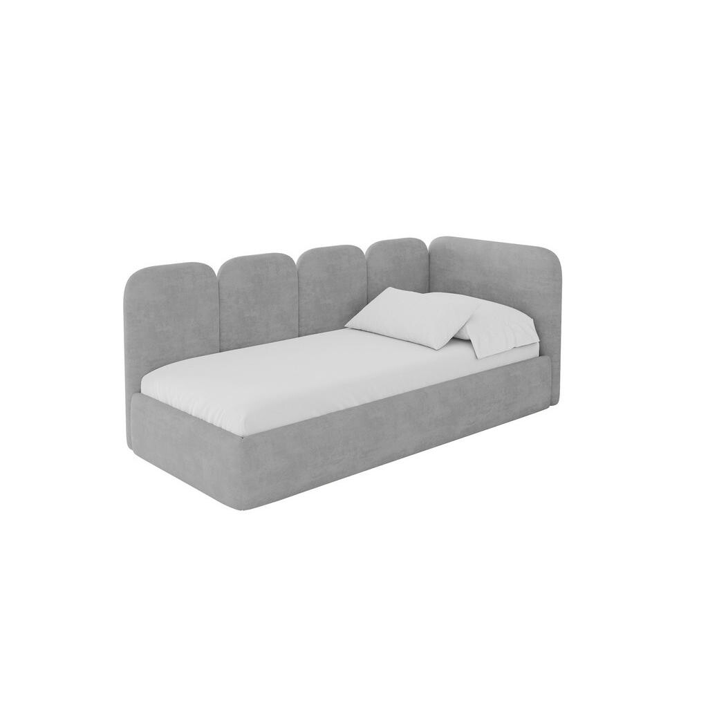 ALTDECOR JEDNOLŮŽKOVÁ POSTEL pro mládež s úložným prostorem a matrací H3/H4, vlevo - VELY 80x200 šedá