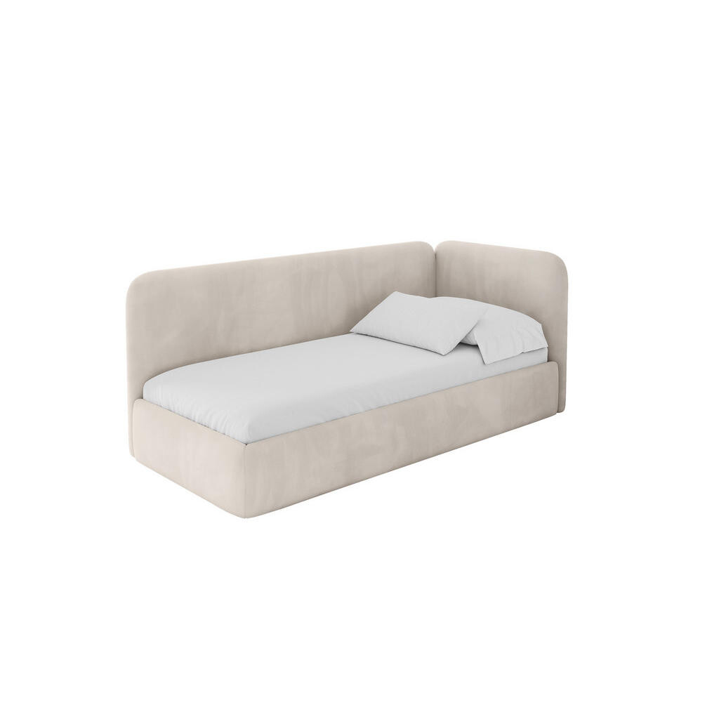 ALTDECOR JEDNOLŮŽKOVÁ POSTEL pro mládež s úložným prostorem, vlevo - ELSY 80x200 béžová