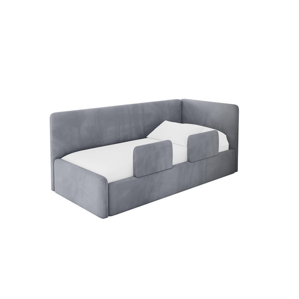 ALTDECOR JEDNOLŮŽKOVÁ POSTEL pro mládež s úložným prostorem, vlevo - NORY 80x200 šedá