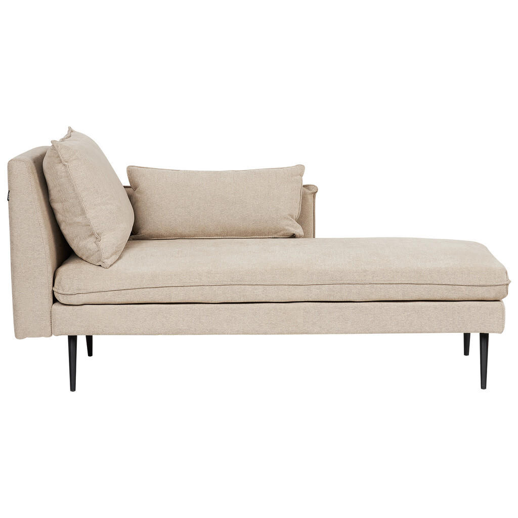 Beliani ČALOUNĚNÉ LEHÁTKO CHAISE LONGUE LEVOSTRANNÉ Látka Béžové Yerres