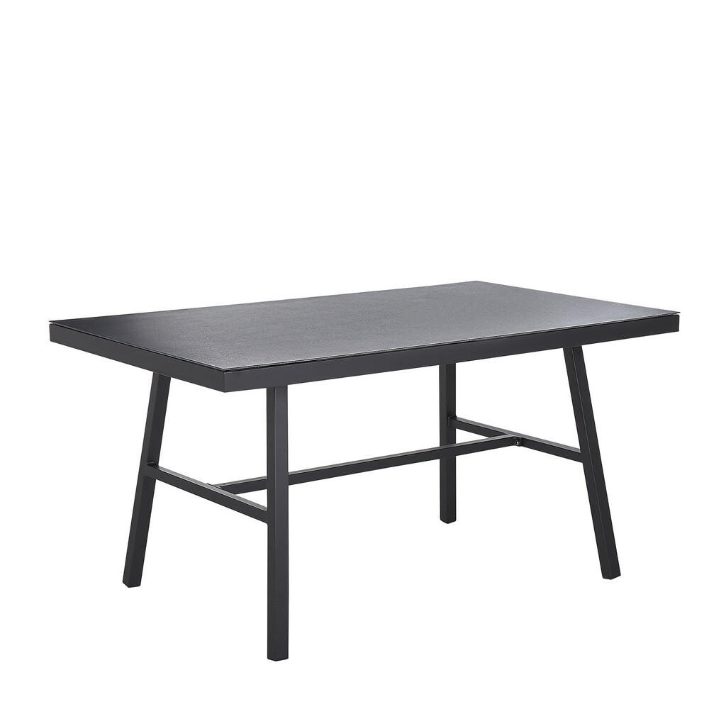 Beliani ZAHRADNÍ STŮL Hliník černý 150/90 cm Canetto