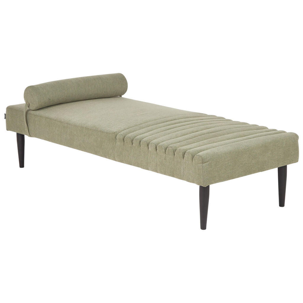 Beliani ČALOUNĚNÉ LEHÁTKO CHAISE LONGUE Látka Zelené Mauriac