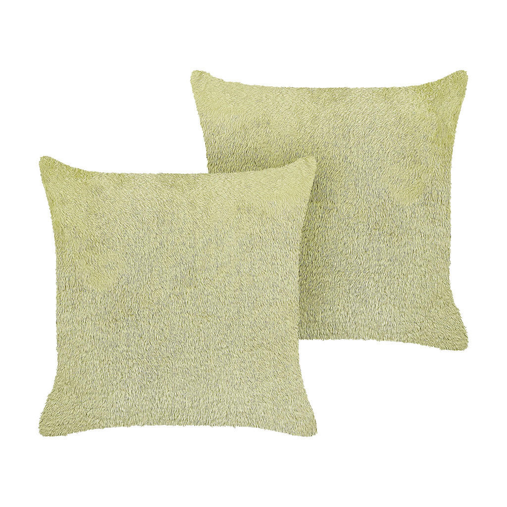 Beliani DEKORATIVNÍ POLŠTÁŘ sada 2 ks Světle zelený 45/45 cm Pilea