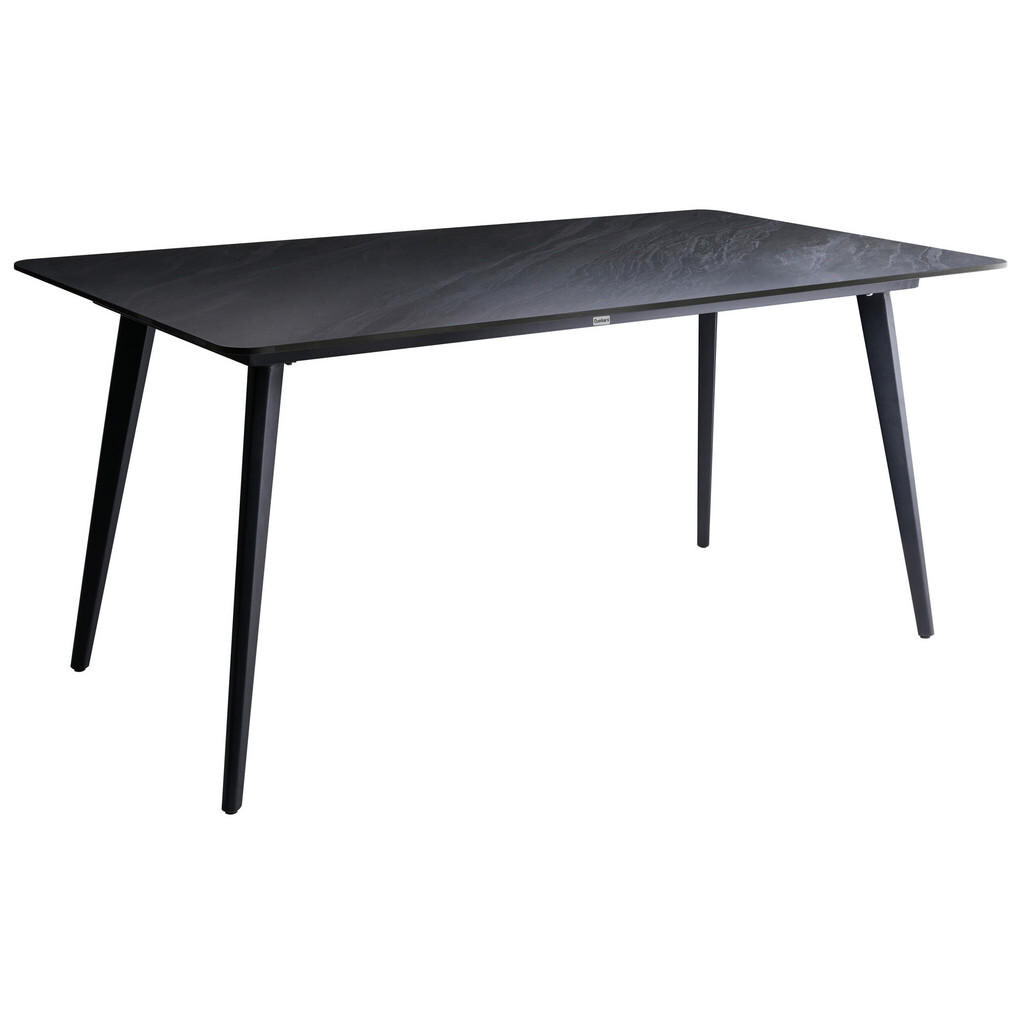 Beliani ZAHRADNÍ STŮL 160/90 cm Kámen Černý Mramor Rodallo
