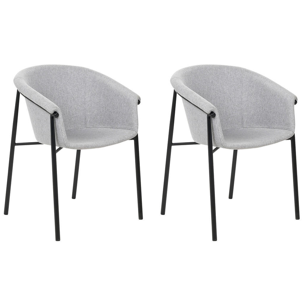 Beliani JÍDELNÍ ŽIDLE sada 2 ks Polyester Šedá Ames