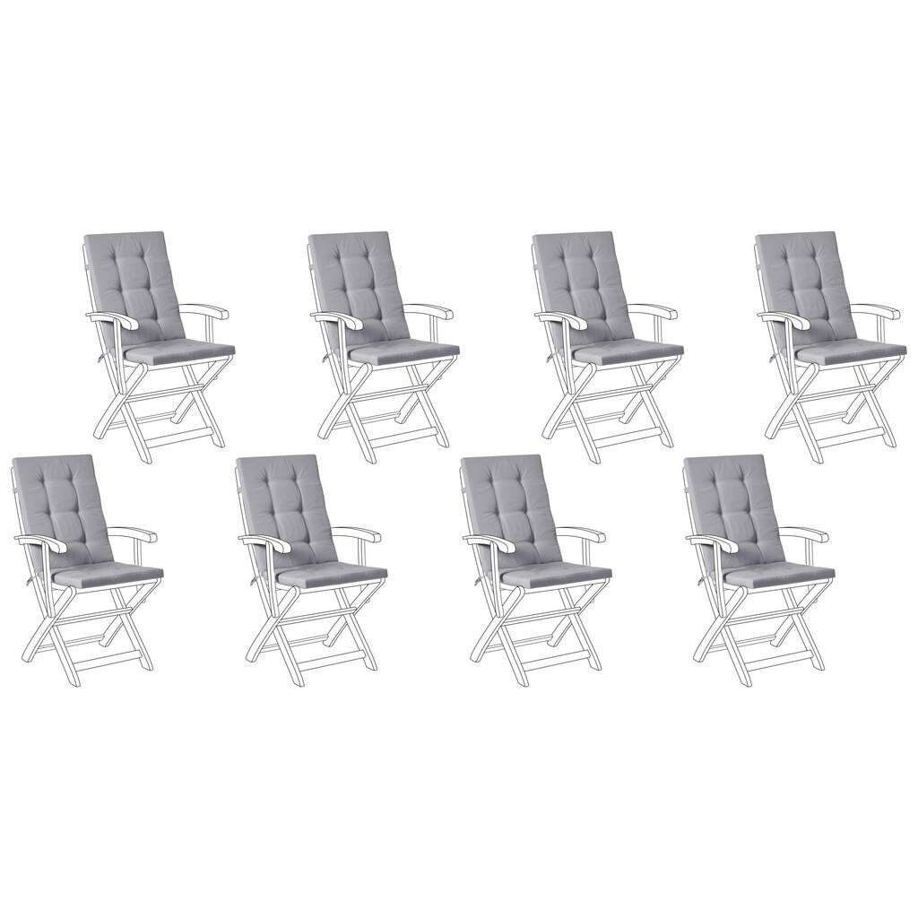 Beliani SEDACÍ polstrování sada 8 ks Světle šedé 42/95 cm Maui Premium