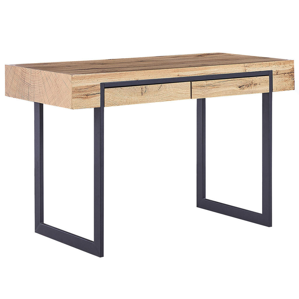 Beliani PSACÍ STŮL světlejší Odstín dřeva/černý 120/55/76 cm Vida
