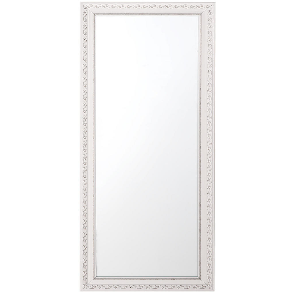Beliani NÁSTĚNNÉ ZRCADLO bílé/stříbrné obdélníkové 50/130 cm Mauleon
