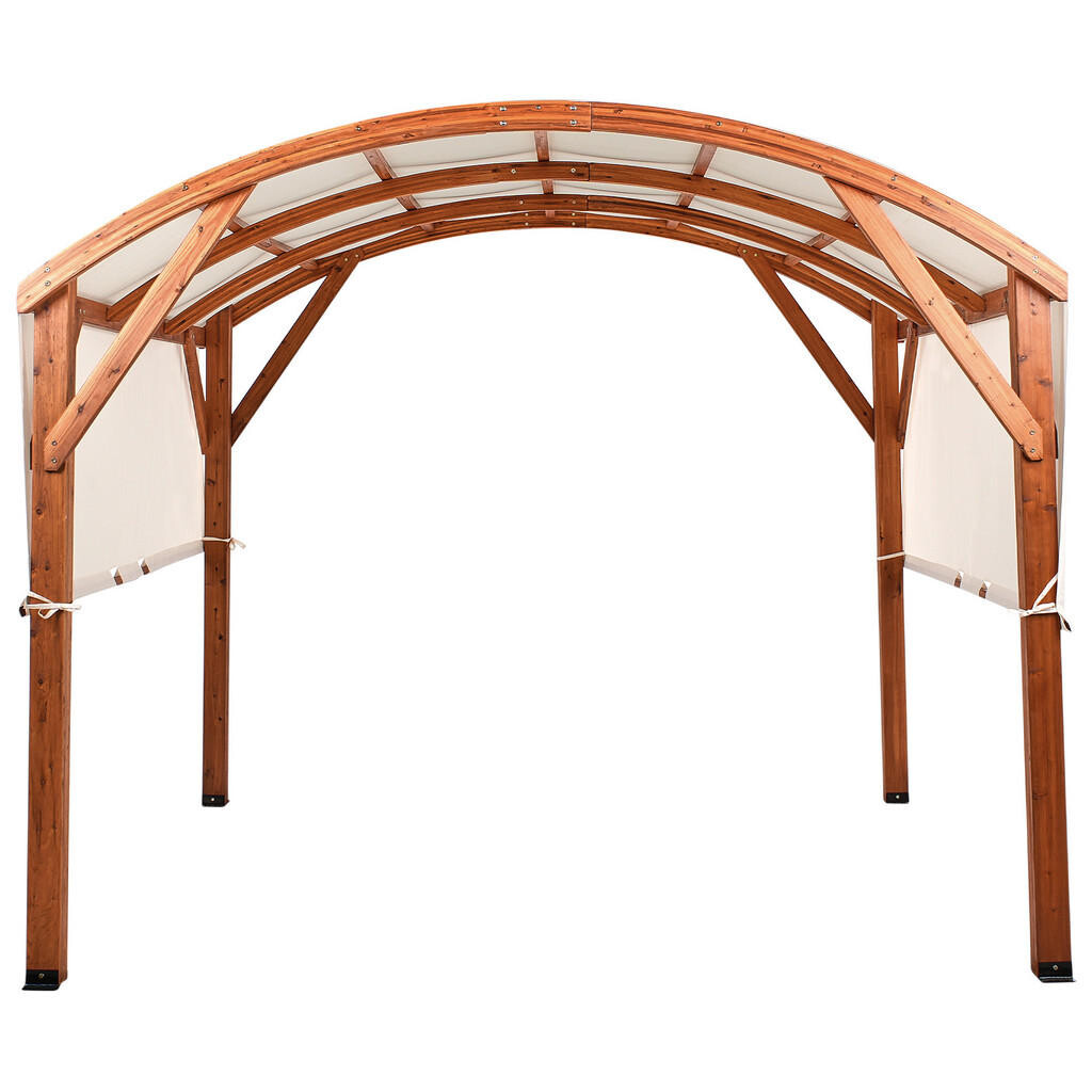Beliani ZAHRADNÍ PAVILON Jedlové dřevo 303/300 cm Hnědý/Béžový Scopello