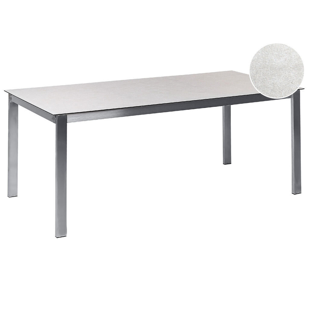 Beliani ZAHRADNÍ STŮL Keramika-sklo bílý 180/90 cm Cosoleto