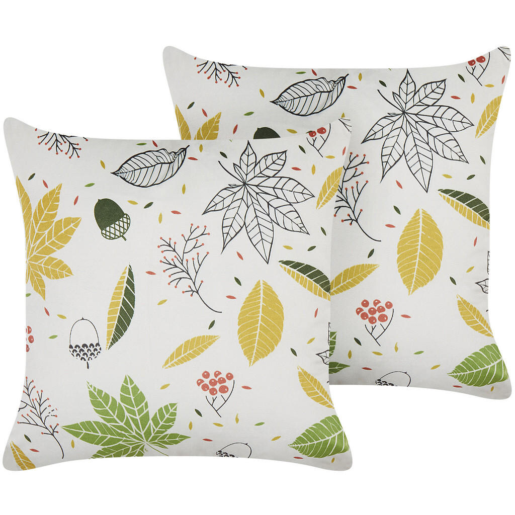 Beliani DEKORATIVNÍ POLŠTÁŘ sada 2 ks Krémově bílý 45/45 cm Mullein
