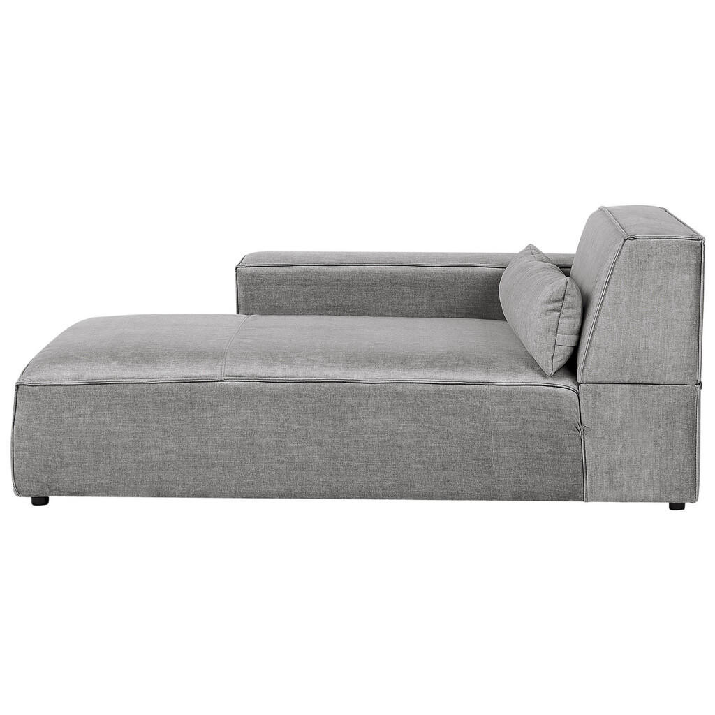 Beliani ČALOUNĚNÉ LEHÁTKO CHAISE LONGUE PRAVOSTRANNÉ Látka Šedé Hellnar
