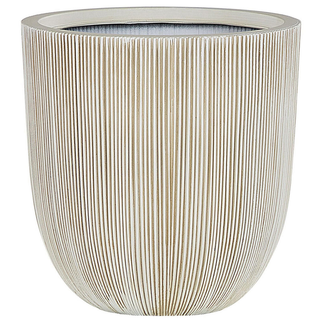 Beliani KVĚTINÁČ béžový/bílý kulatý 44/44/48 cm Chios