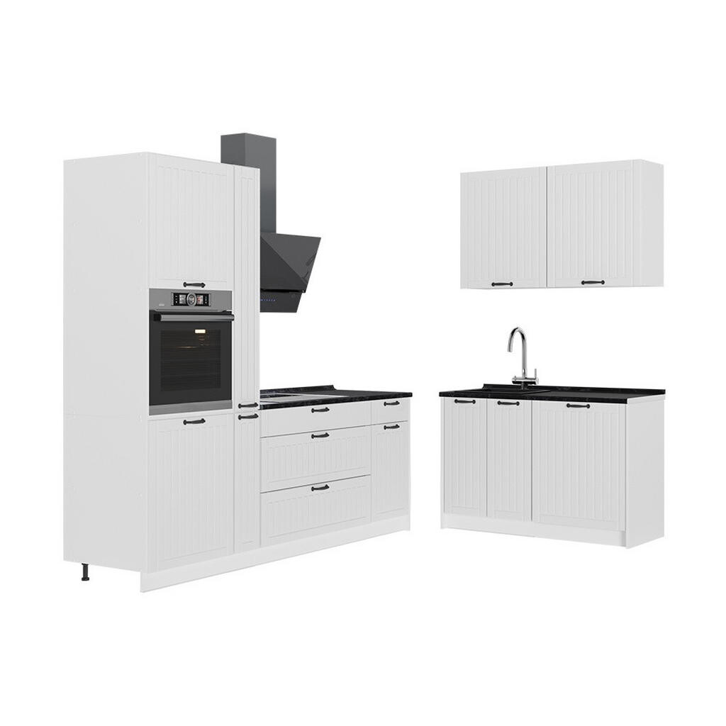 Vicco KUCHYNĚ Fame-Line, Bílý venkovský dům/Bílá, 220 x 120 cm, PD Antracit