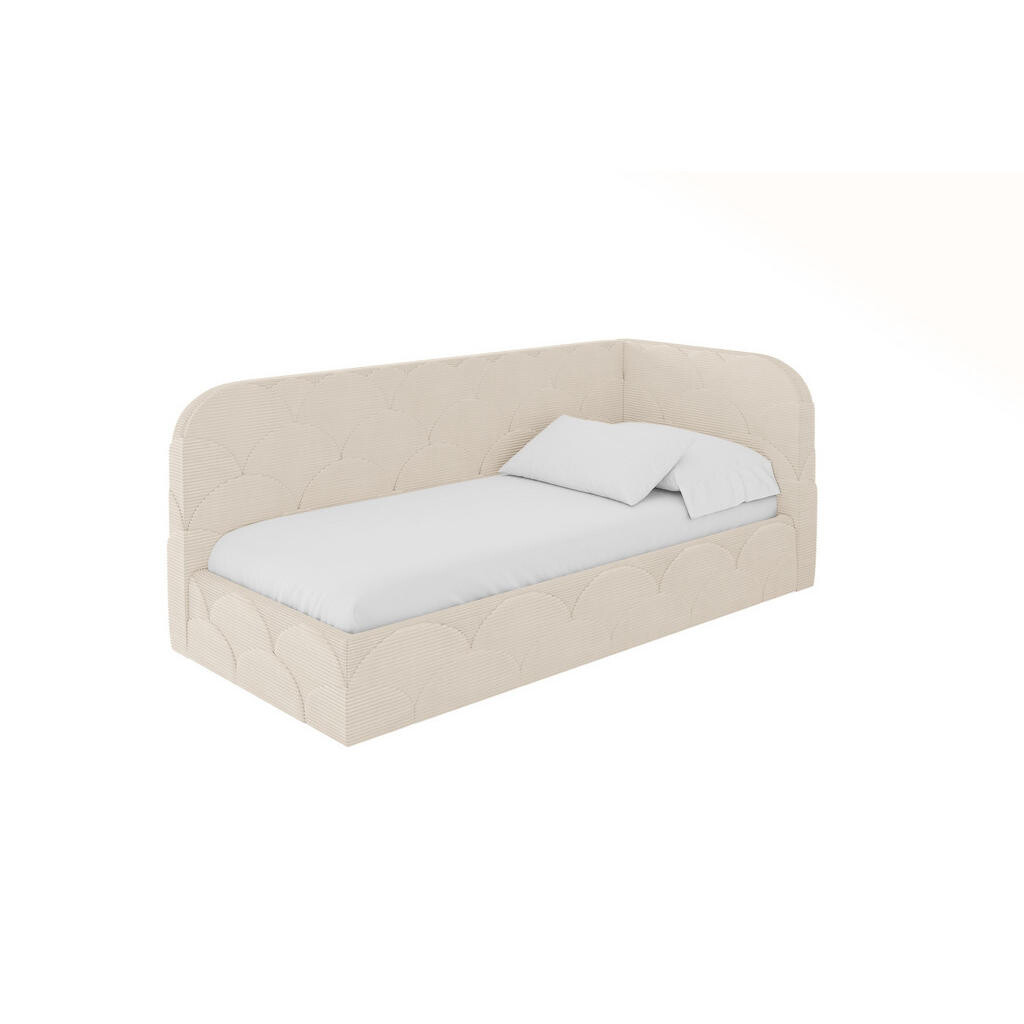 ALTDECOR JEDNOLŮŽKOVÁ POSTEL pro mládež s úložným prostorem, vlevo - ELRY 100x200 béžová
