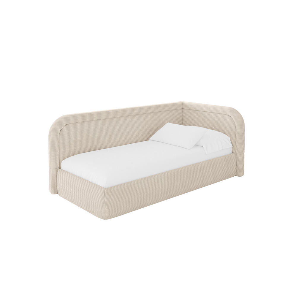 ALTDECOR JEDNOLŮŽKOVÁ POSTEL pro mládež s úložným prostorem a matrací H3/H4, vlevo - JOVY 80x200 béžová