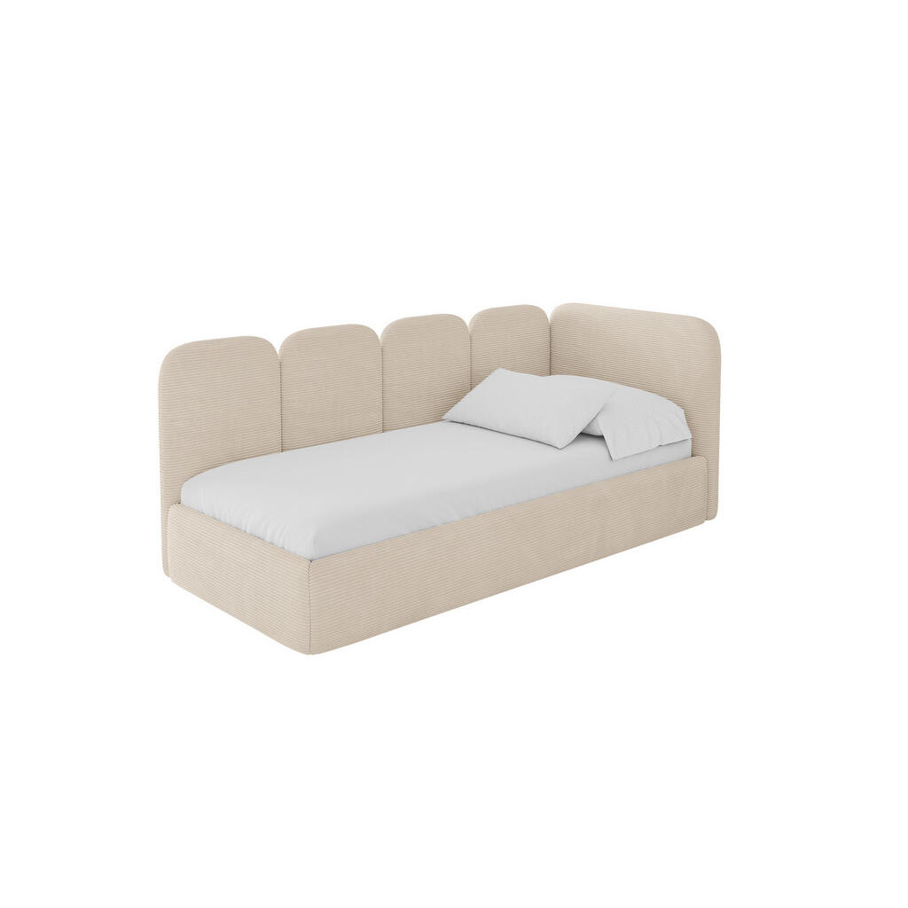 ALTDECOR JEDNOLŮŽKOVÁ POSTEL pro mládež s úložným prostorem, vlevo - VELY 80x200 béžová