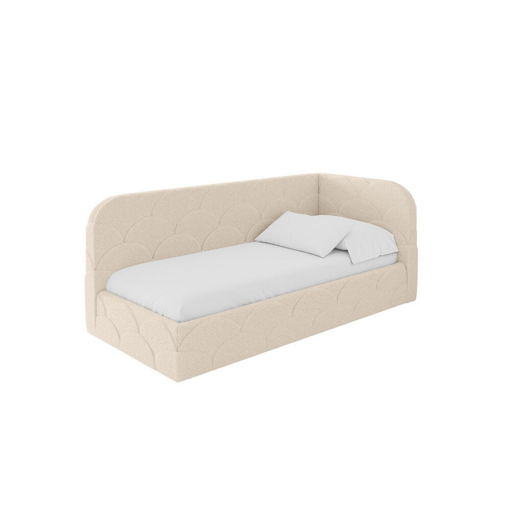 ALTDECOR JEDNOLŮŽKOVÁ POSTEL pro mládež s úložným prostorem a matrací H3/H4, vlevo - ELRY 80x200 tmavě béžová