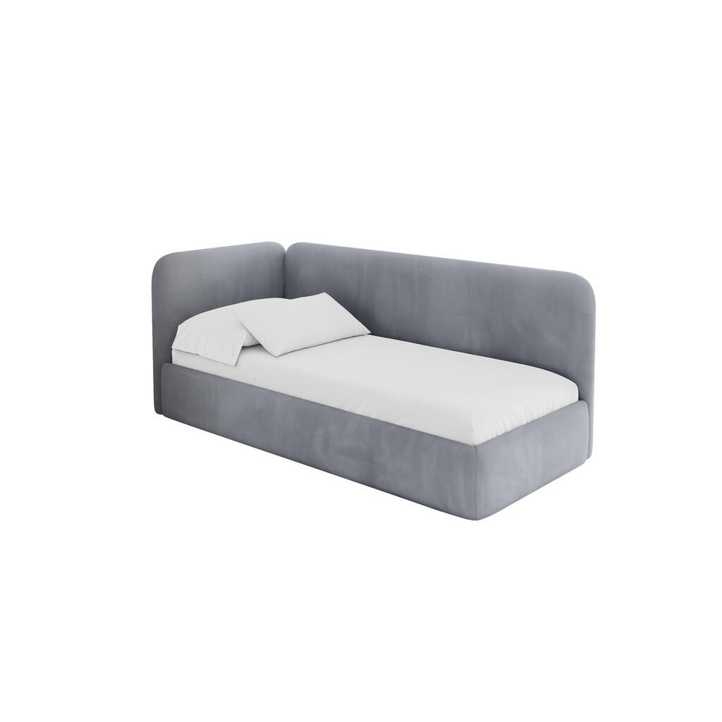 ALTDECOR JEDNOLŮŽKOVÁ POSTEL pro mládež s úložným prostorem a matrací H3/H4, vpravo - ELSY 80x200 šedá