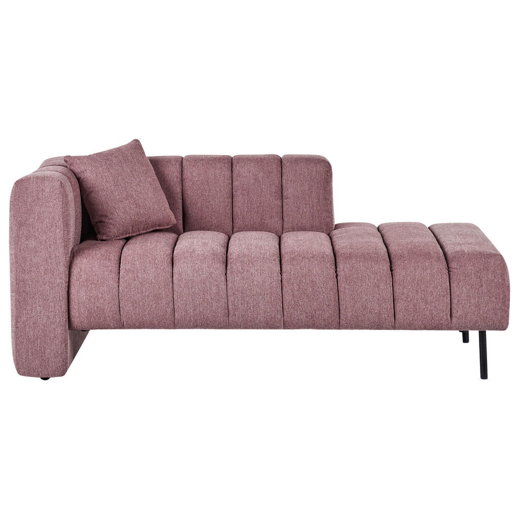 Beliani ČALOUNĚNÉ LEHÁTKO CHAISE LONGUE LEVOSTRANNÉ Látka Růžové Lannils