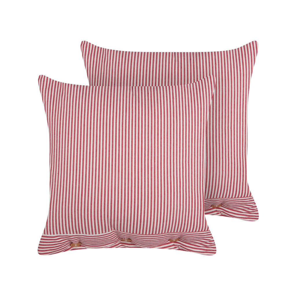 Beliani DEKORATIVNÍ POLŠTÁŘ sada 2 ks Červený 45/45 cm Aalita