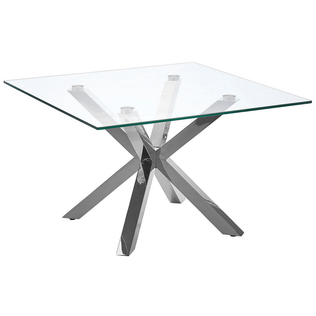 Beliani KONFERENČNÍ STOLEK Sklo Stříbrný čtvercový 70/70 cm Starlight