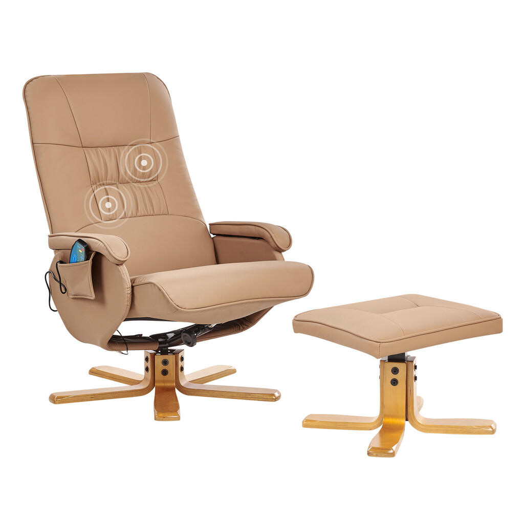 Beliani MASÁŽNÍ ŽIDLE Světle hnědá Relaxpro