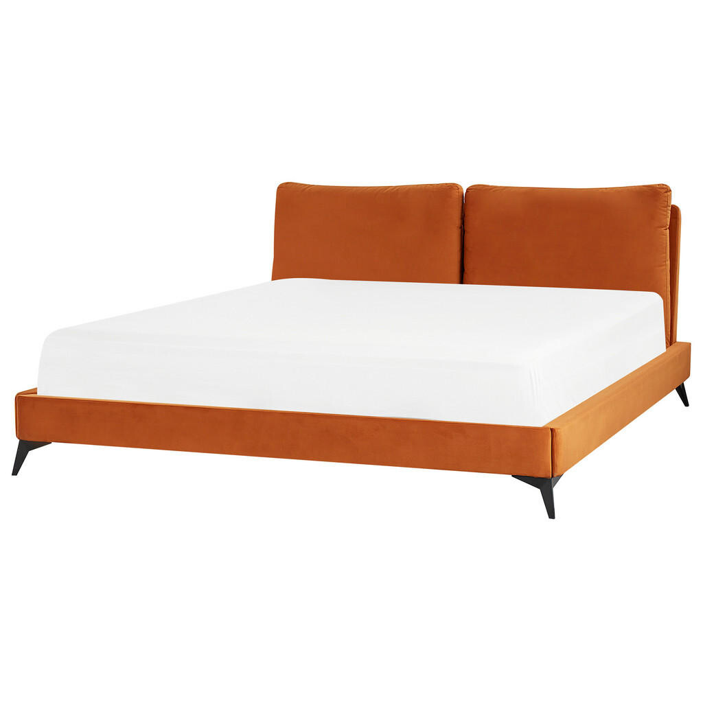 Beliani ČALOUNĚNÁ POSTEL 180/200 cm Oranžová Melle