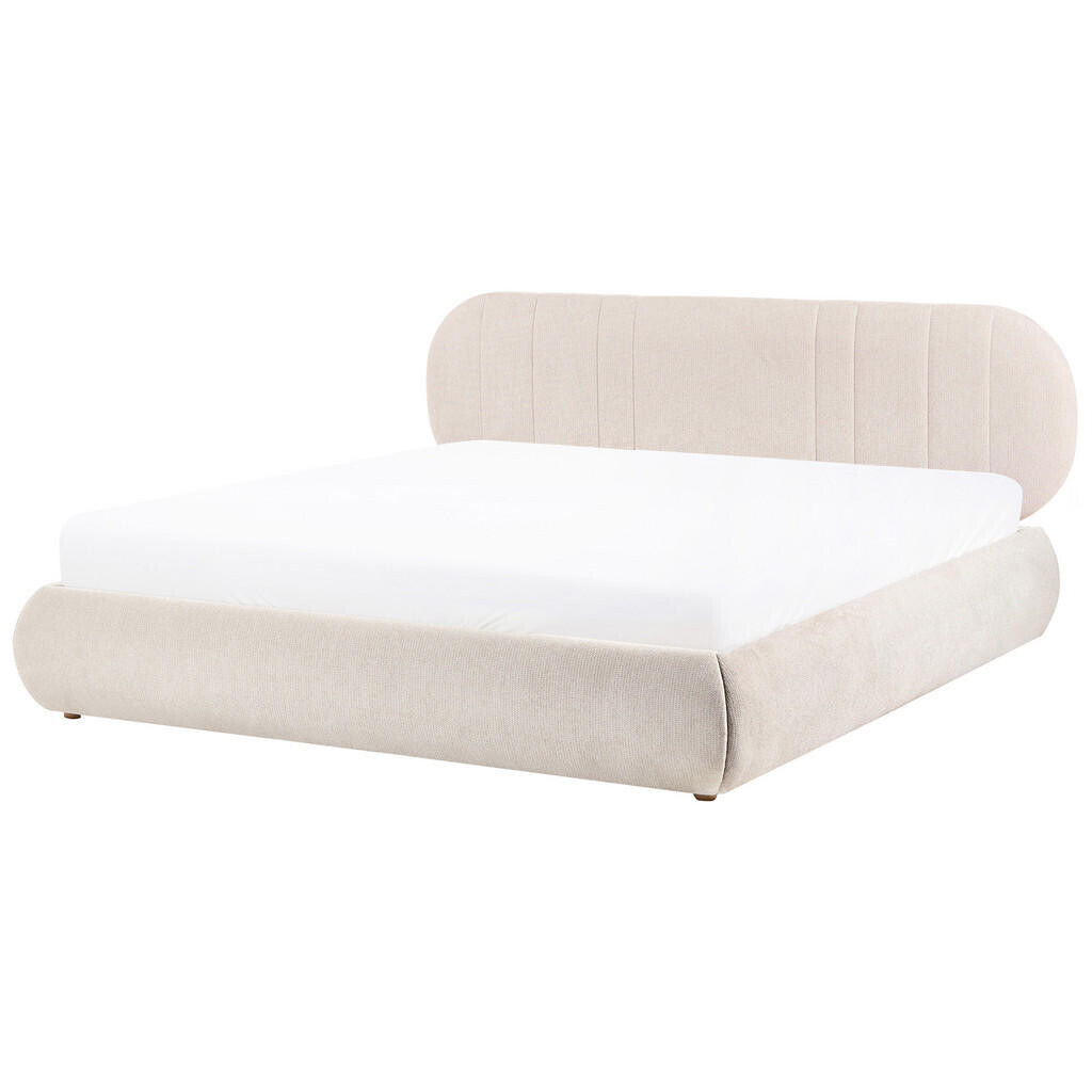 Beliani POSTEL s úložným prostorem 180/200 cm Látka Světle béžová Campan